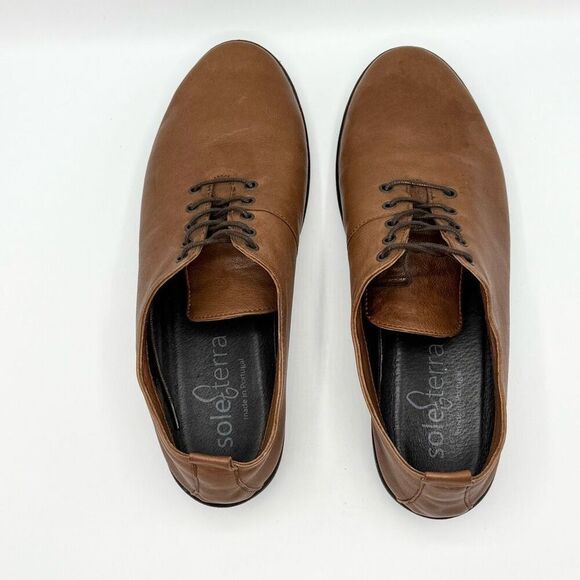Sole Terra Lotus 2.0 Leather Lace Up Loafers in Dark Saddle Brown - Women’s US 8 - Picture 8 of 11